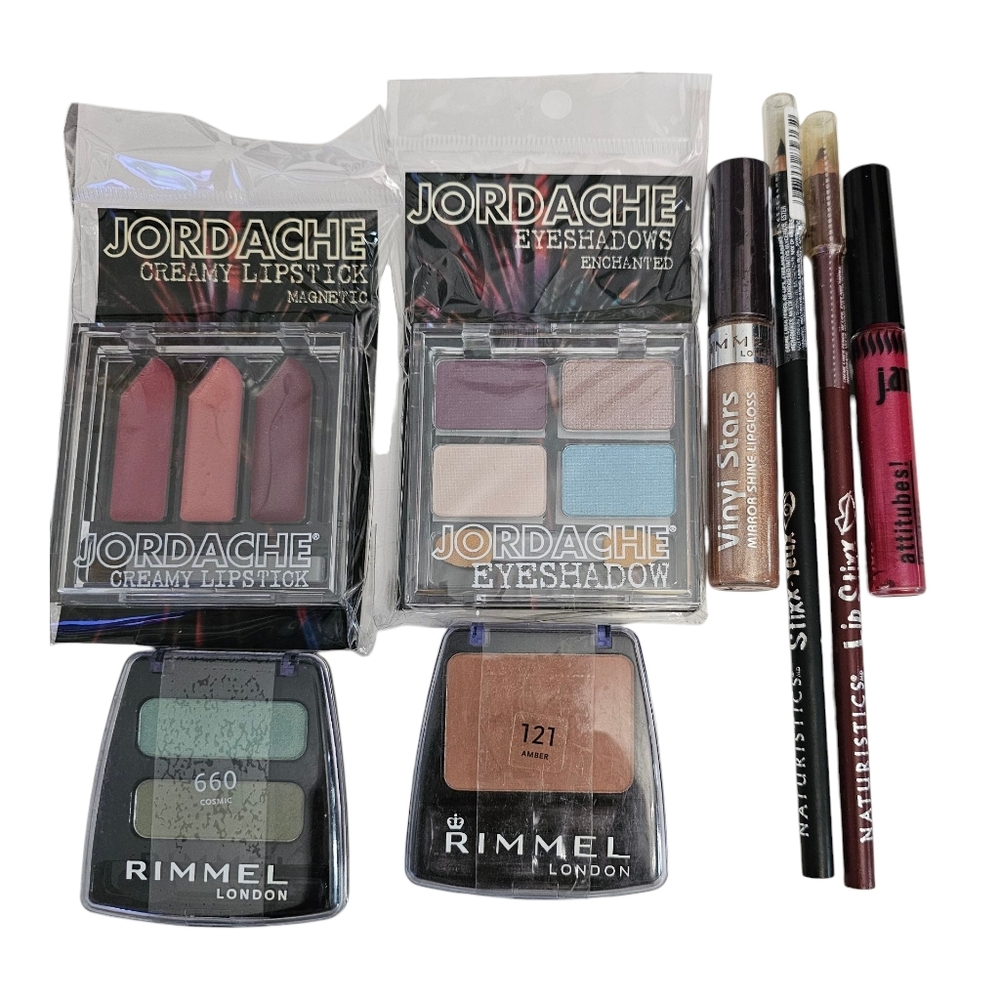 Assorted Makeup Lot Jane Rimmel Naturalistics Jordache Eyeliner Lip Gloss Blush